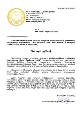 Laur Pacjenta 2014