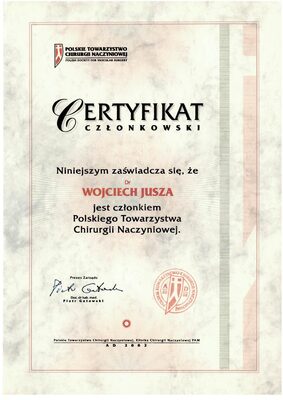 Certyfikat członkowski PTChN