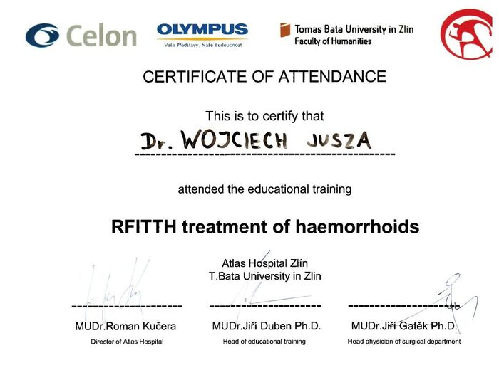 RFITTH treatment of haemorrhoids, Celon / Olympus