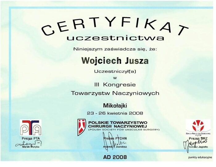 III Kongres Towarzystw Naczyniowych, Mikołajki 2008