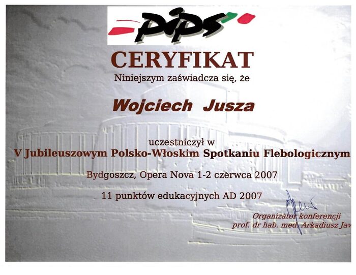 V Polsko-Włoskie Spotkanie Flebologiczne, Bydgoszcz 2007
